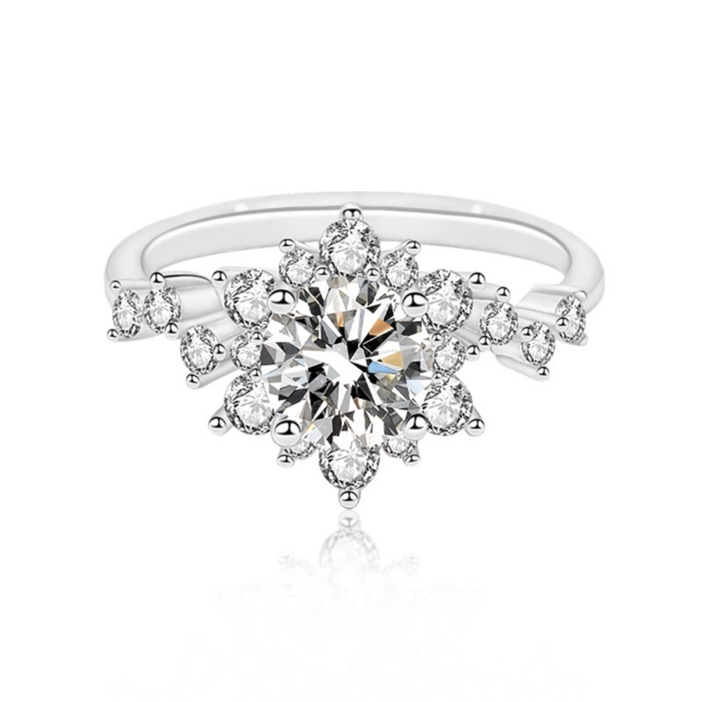 New light luxury Mosan diamond ring s925 is full of sterling silver